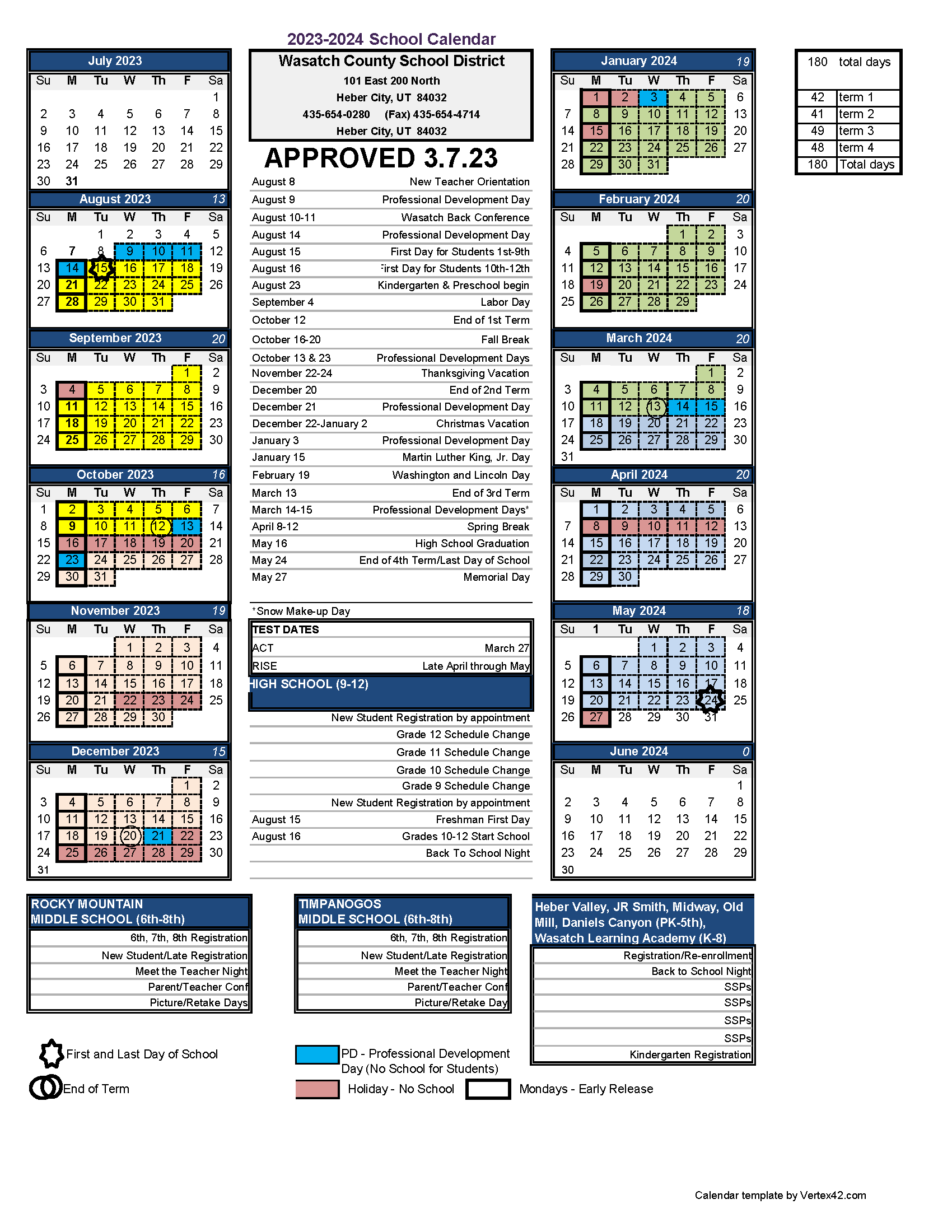 Calendar Heber Valley Elementary