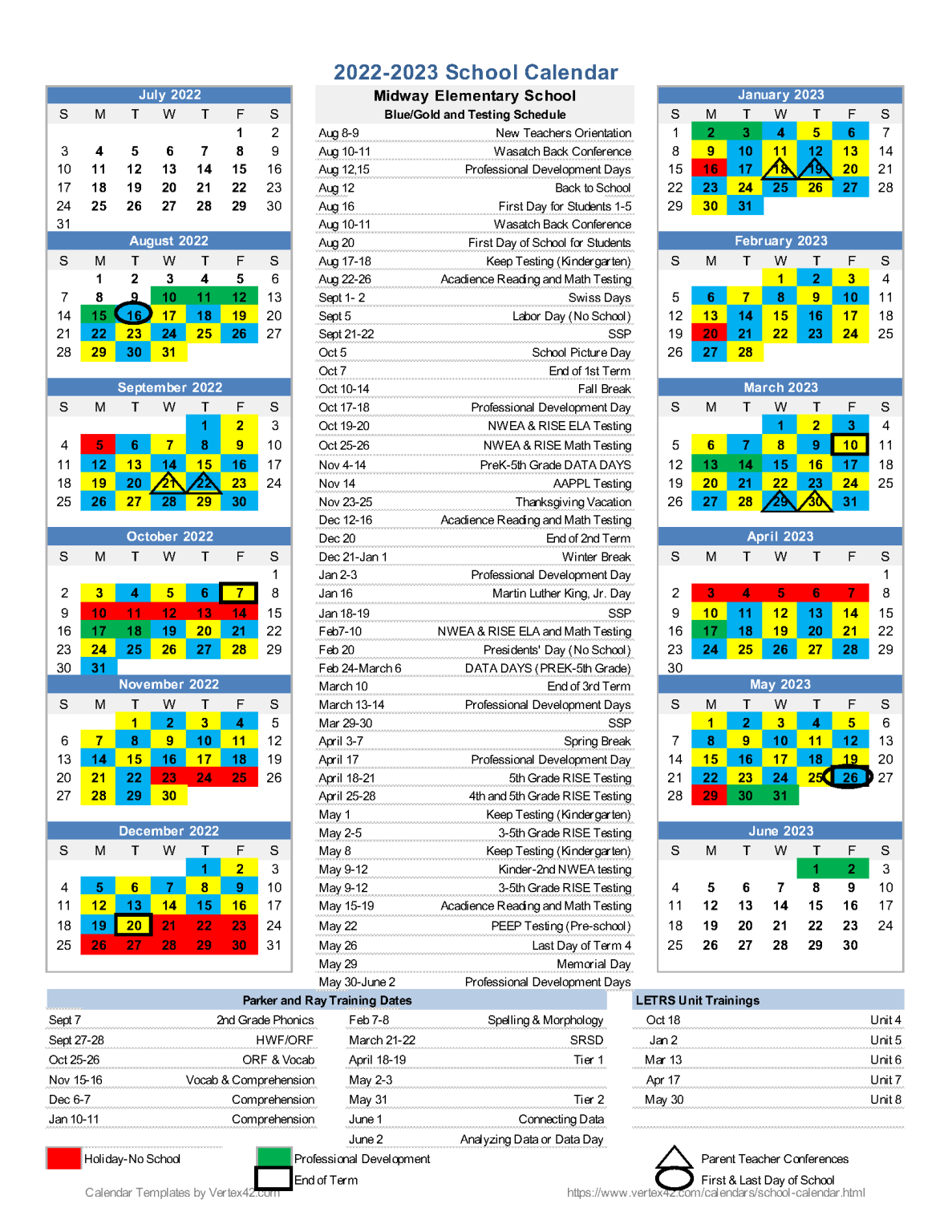 Calendars Midway Elementary