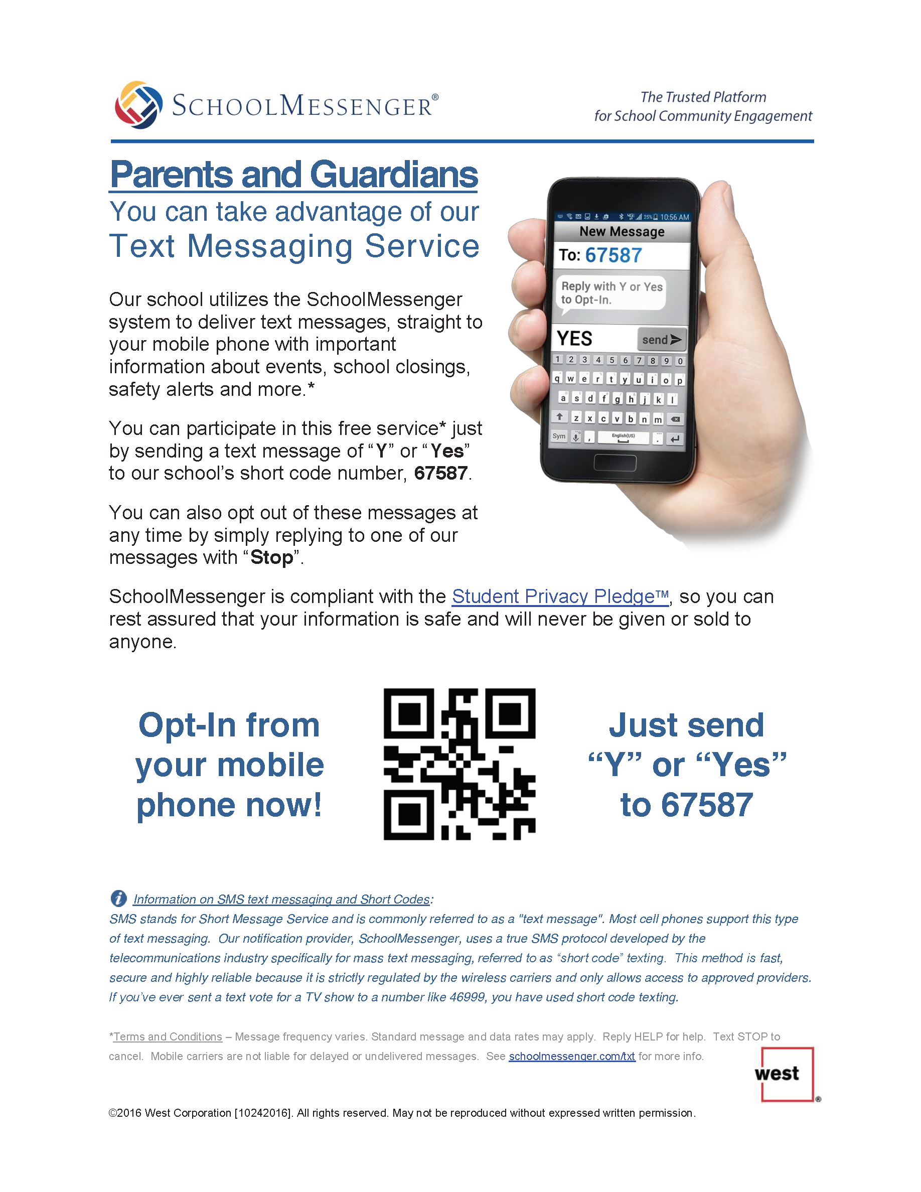 opt-in text service