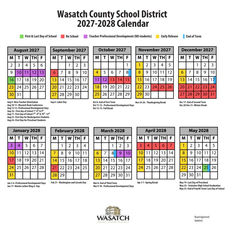 Calendar Wasatch County School District